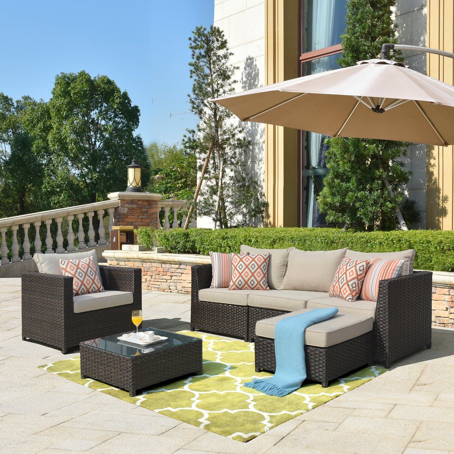 Ovios Patio Furniture Set Bigger Size 6-Piece, King Series,, No Assembly Required