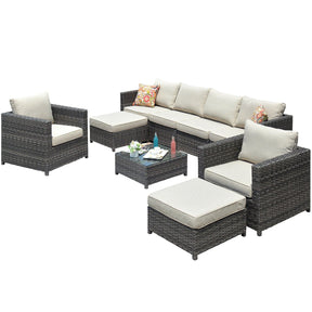 Ovios Outdoor Furniture Bigger Size 9-Piece, King Series, No Assembly Required, with 2 Chairs