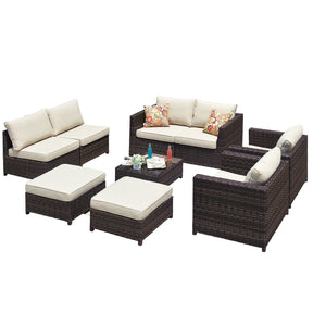 Ovios Patio Backyard outdoor PE rattan wicker sofa couch