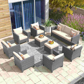 Ovios Patio Conversation Set New Vultros 9-Piece High Back with Cushions