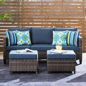 Ovios Outdoor Couch New Vultros 3-Piece High Back with Ottoman