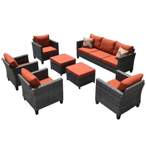 Ovios Patio Furniture Set New Vultros 7-Piece High Back with Cushions