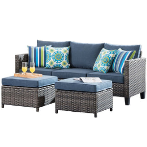 Ovios Outdoor Couch New Vultros 3-Piece High Back with Ottoman