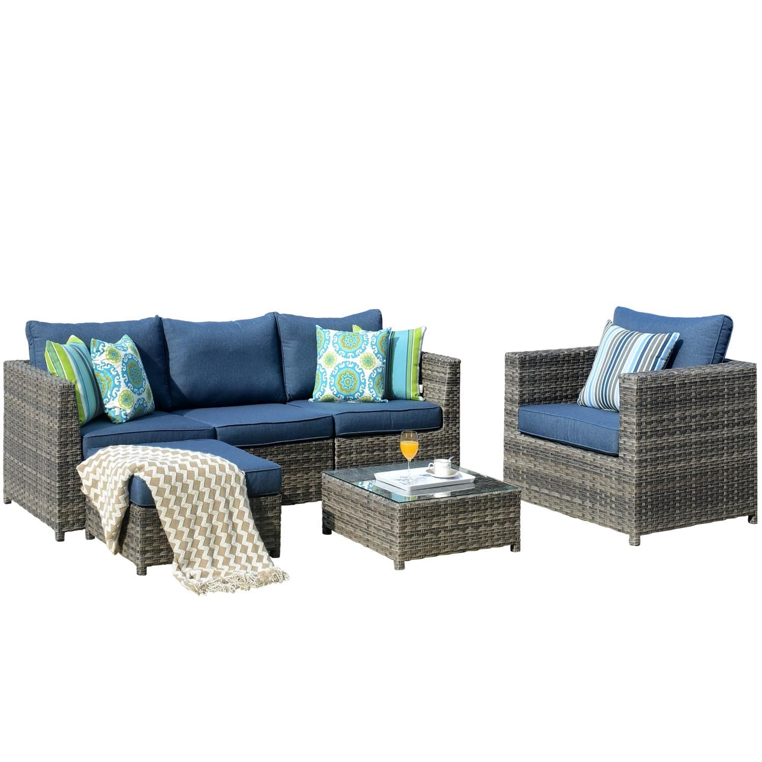 Ovios Patio Furniture Set Bigger Size 6-Piece, King Series, Fully Assembled