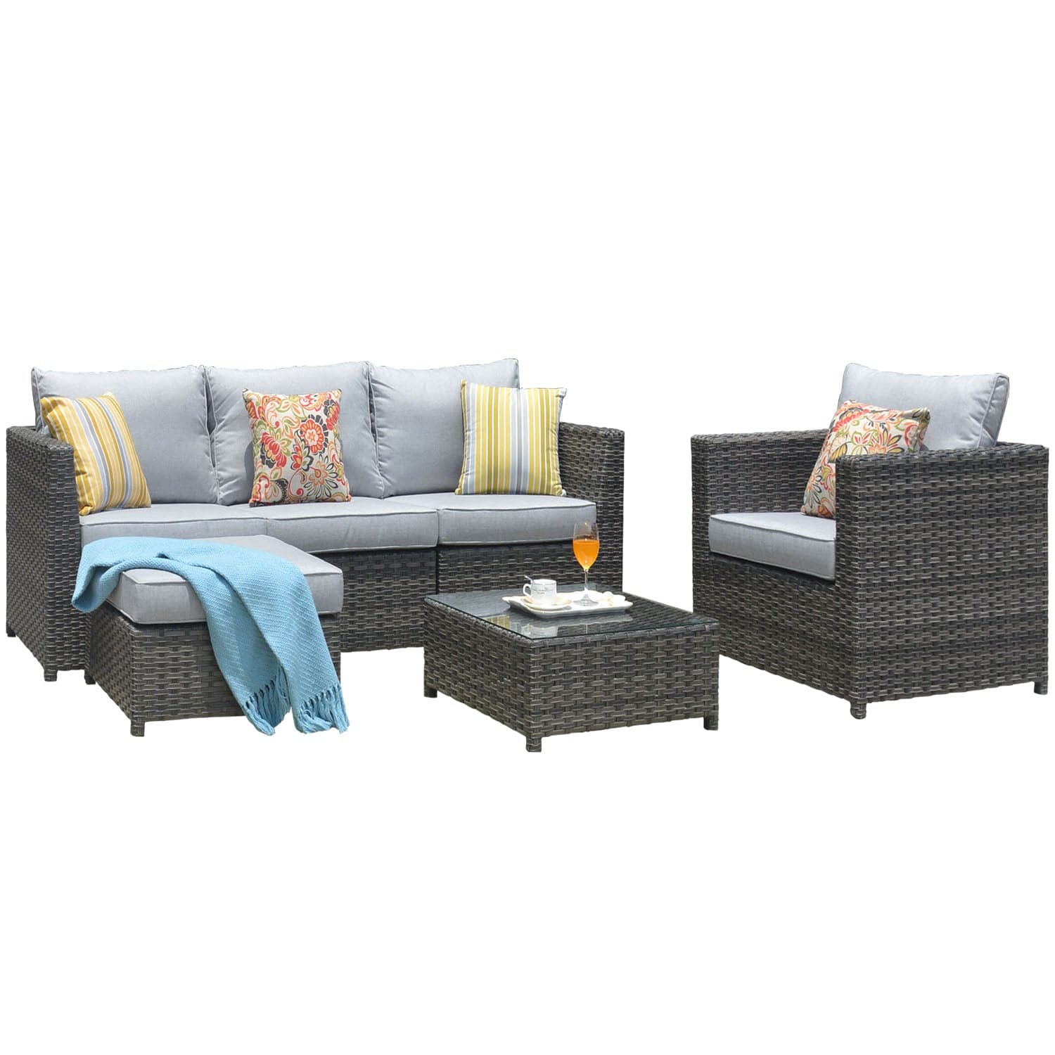 Ovios Patio Furniture Set Bigger Size 6-Piece, King Series, Fully Assembled