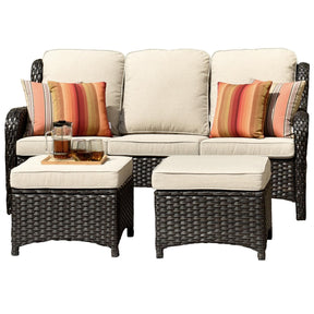 Ovios Patio Conversation Set 5-Piece with Cushions Kenard Curved Handrest
