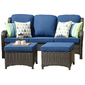 Ovios Patio Conversation Set 5-Piece with Cushions Kenard Curved Handrest
