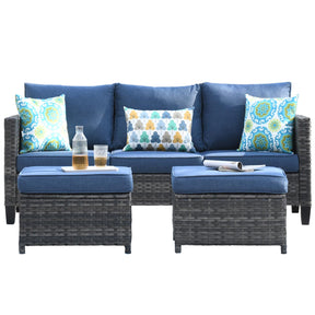 Ovios Patio Conversation Set 8-Piece with Swivel Rocking Chairs and Table