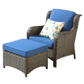 Ovios Patio Conversation Set 5-Piece with Cushions Kenard Curved Handrest