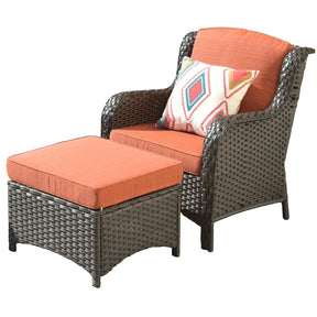 Ovios Patio Conversation Set 5-Piece with Cushions Kenard Curved Handrest
