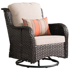 Ovios Patio Furniture Set 3-Piece with Swivel Chairs and Side Table Kenard