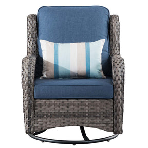 Ovios Patio Furniture Set 3-Piece with Swivel Chairs and Side Table Kenard