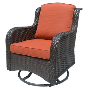 Ovios Patio Furniture Set 3-Piece with Swivel Chairs and Side Table Kenard