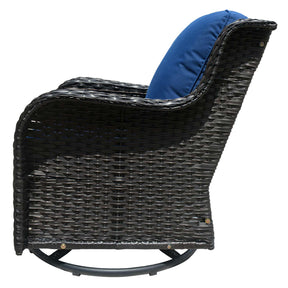 Ovios Patio Furniture Set 3-Piece with Swivel Chairs and Side Table Kenard