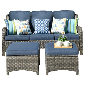 Ovios Patio Conversation Set 5-Piece with Cushions Kenard Curved Handrest