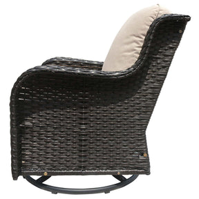 Ovios Patio Furniture Set 3-Piece with Swivel Chairs and Side Table Kenard