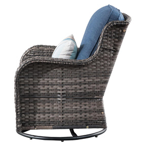 Ovios Patio Furniture Set 3-Piece with Swivel Chairs and Side Table Kenard