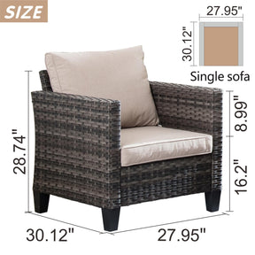 Ovios Patio Chairs New Vultros 2-Piece High Back Square Shape Armrest