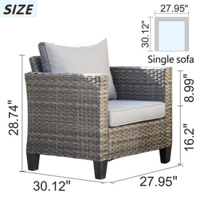 Ovios Patio Chairs New Vultros 2-Piece High Back Square Shape Armrest