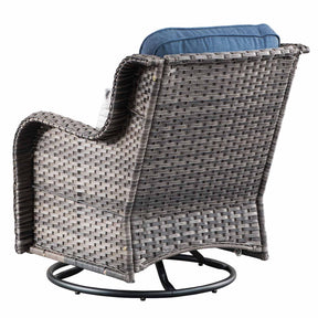 Ovios Patio Furniture Set 3-Piece with Swivel Chairs and Side Table Kenard