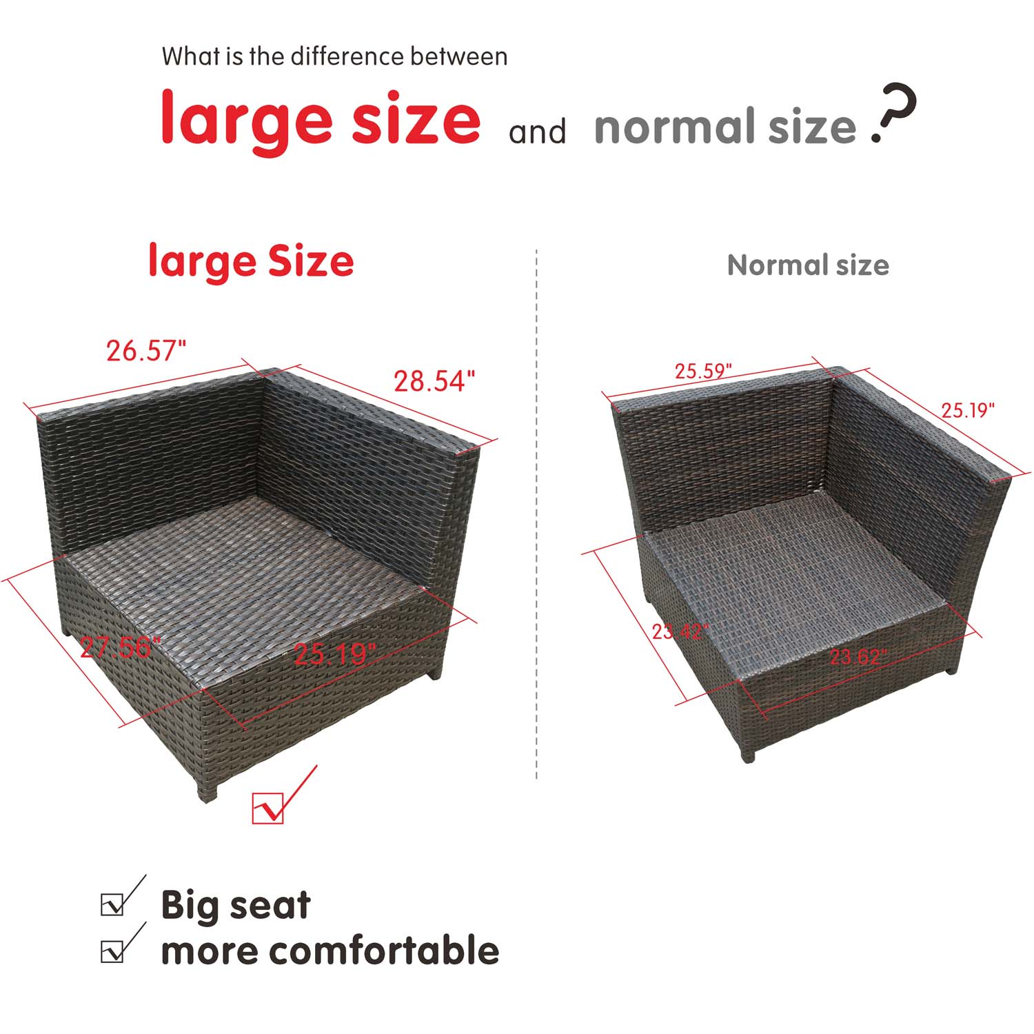 Ovios Patio Furniture Set Bigger Size 6-Piece, King Series,, No Assembly Required