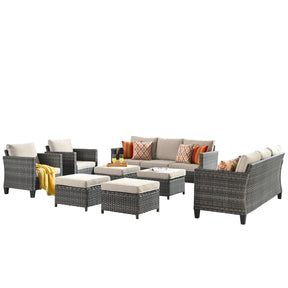 Ovios Patio Furniture Set New Vultros 8-Piece High Back with Cushions