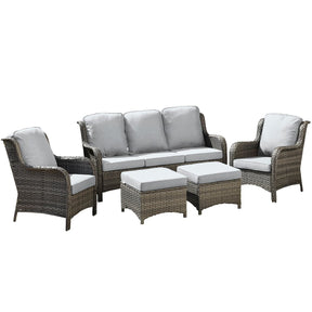 Ovios Patio Conversation Set 5-Piece with Cushions Kenard Curved Handrest