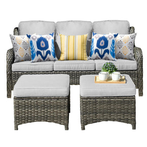 Ovios Patio Conversation Set 5-Piece with Cushions Kenard Curved Handrest