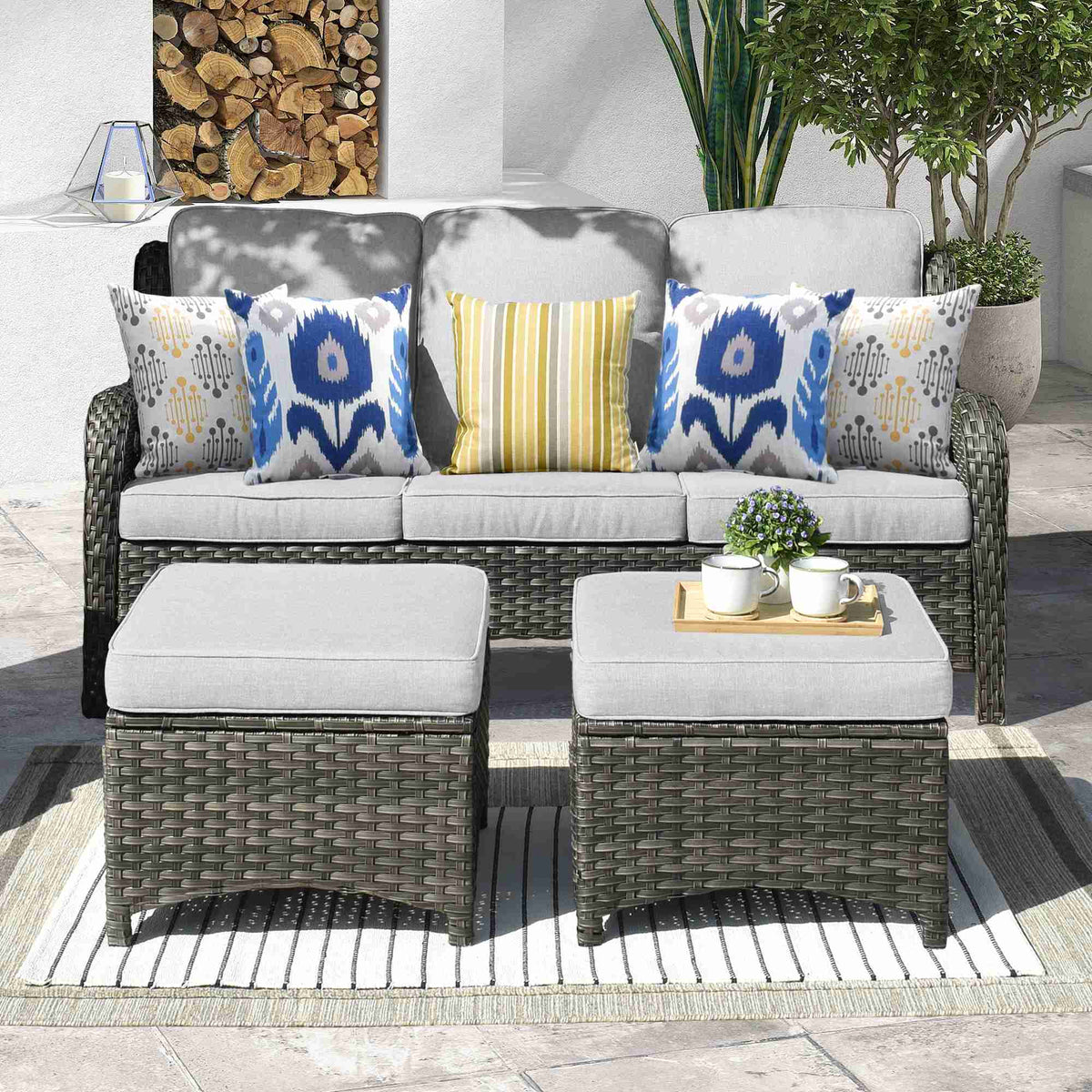 #Color_Grey Wicker Grey Cushion