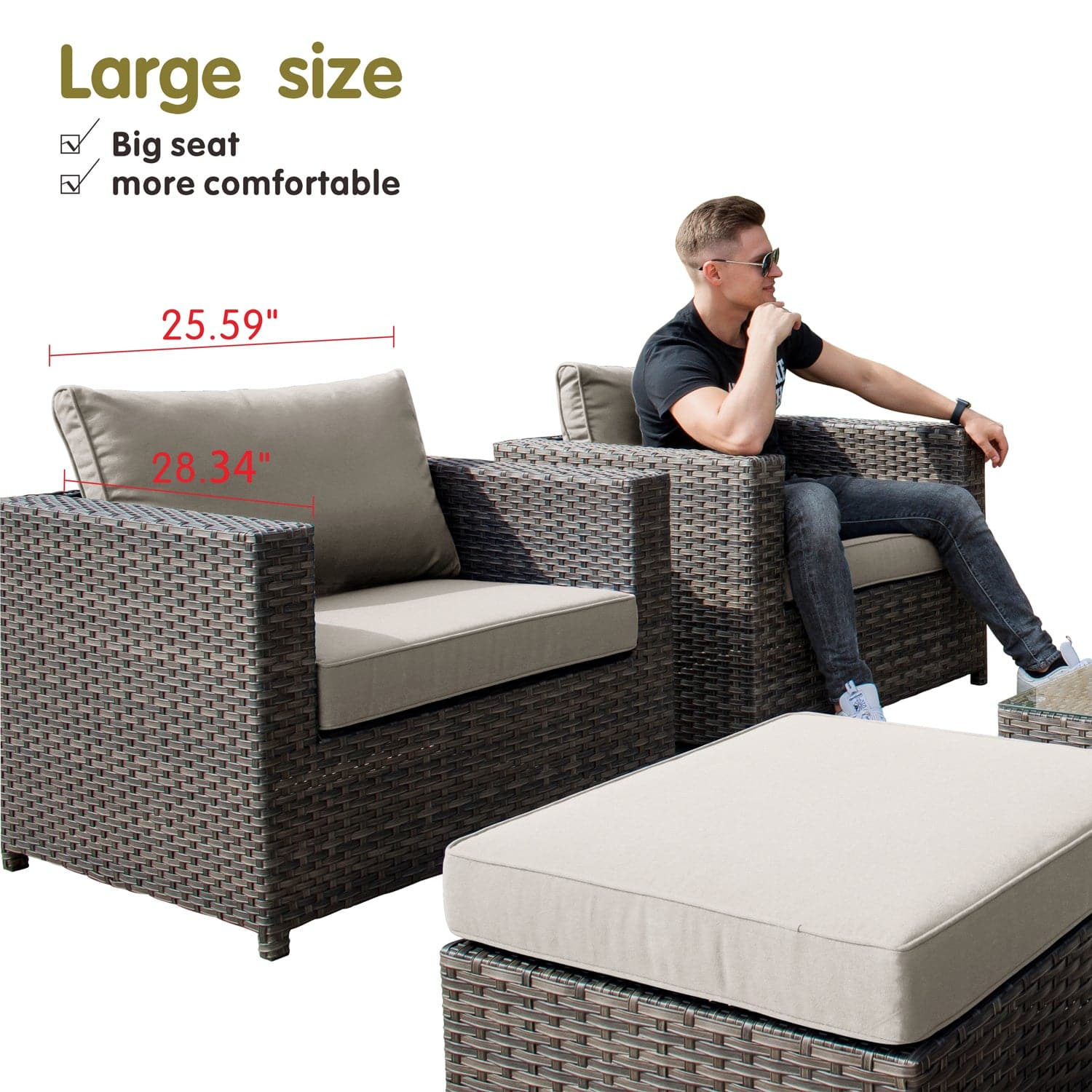 Ovios Patio Furniture Set Bigger Size 12-Piece, King Series, No Assembly Required