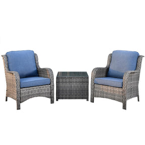 Ovios Outdoor Furniture 3-Piece with Table Kenard Curved Handrest