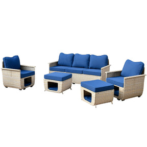 Ovios Patio Conversation Set 5 Pieces with Multifunctional Storage