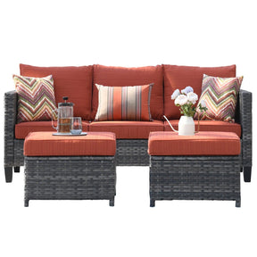 Ovios Patio Furniture Set 6-Piece with Swivel Rocking Chairs and Table