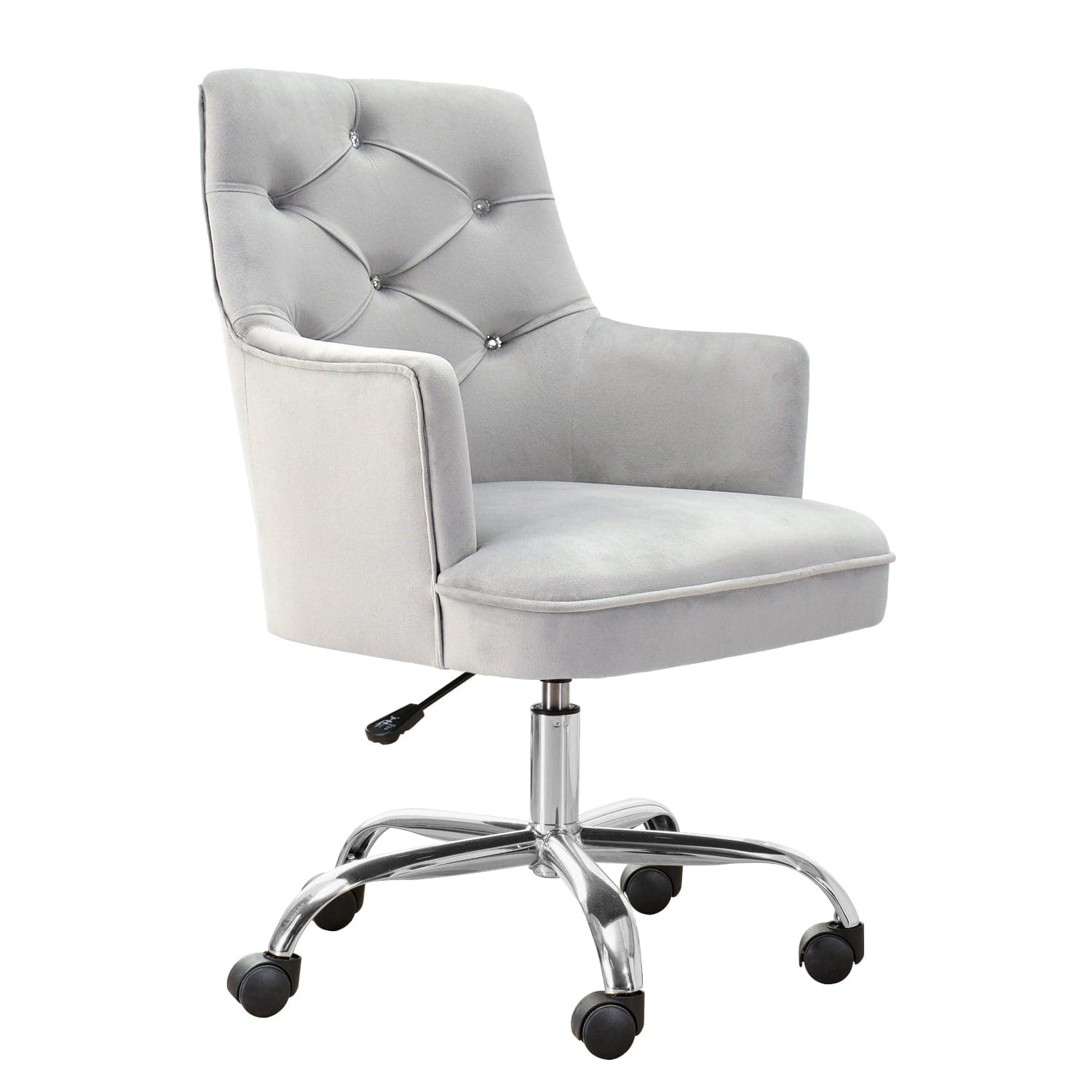 Ovios Plush Velvet Office Chair for Girl or Lady, Vanity Chair and Task Chair with Gold and Sliver Base