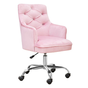 Ovios Plush Velvet Office Chair for Girl or Lady, Vanity Chair and Task Chair with Gold and Sliver Base