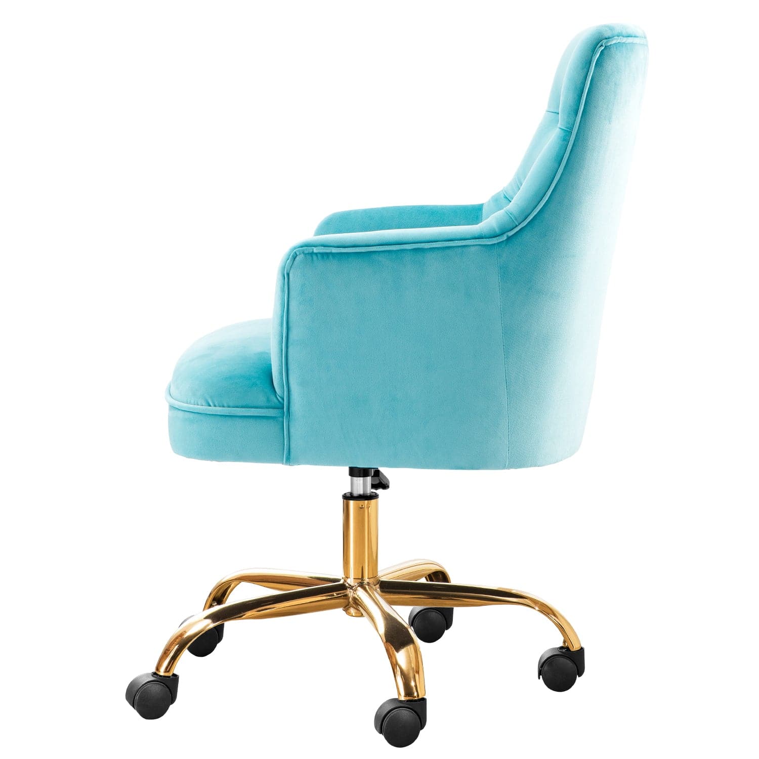 Ovios Plush Velvet Office Chair for Girl or Lady, Vanity Chair and Task Chair with Gold and Sliver Base