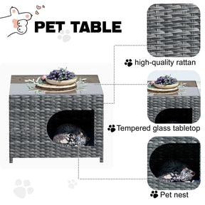 Ovios Outdoor Sectional Furniture 3-Piece with Two Armless Chair and Pet Table