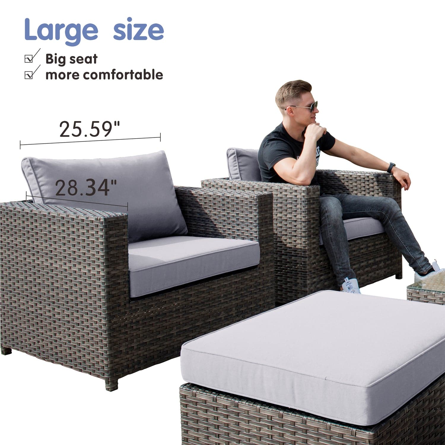 Ovios Patio Furniture Set Bigger Size 12-Piece, King Series, No Assembly Required