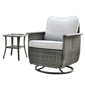 Ovios Rocking Chair Dark Grey Wicker Outdoor Table and Chairs matching Pet Sofa Series