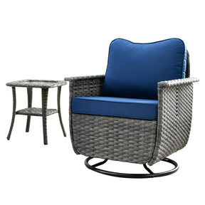 Ovios Rocking Chair Dark Grey Wicker Outdoor Table and Chairs matching Pet Sofa Series