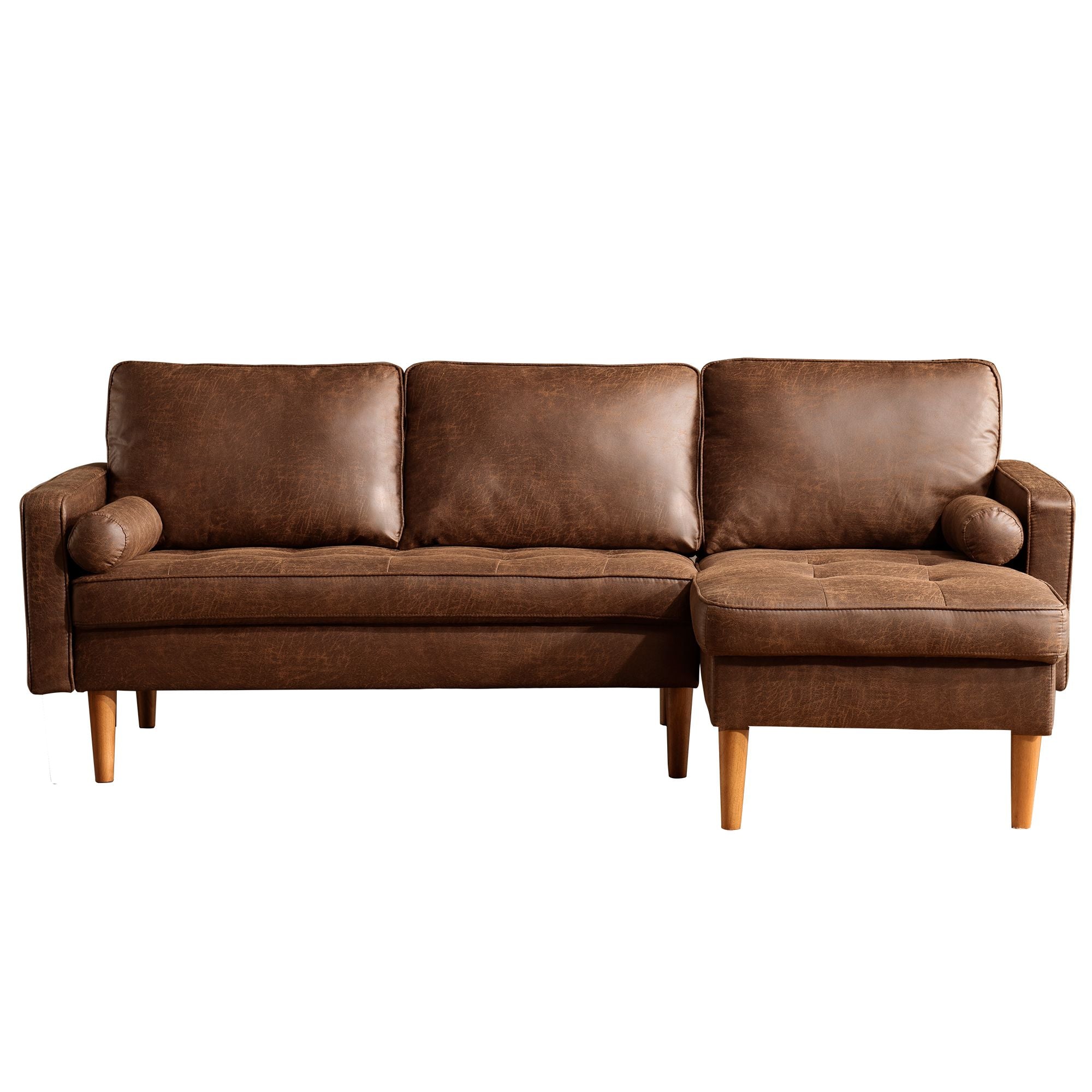 Ovios 83.07'' Mid Century Sectional Chaise Sofa, L-Shaped Couch