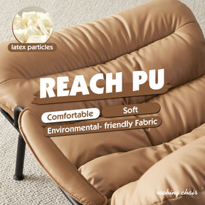 Ovios Rocking Chair PU with Ottoman, Metal Frame filled with Latex and Cotton