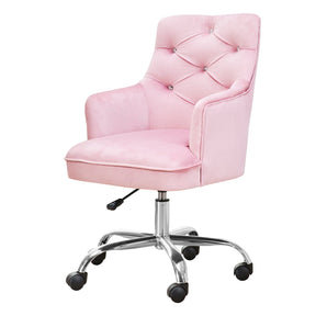 Ovios Plush Velvet Office Chair for Girl or Lady, Vanity Chair and Task Chair with Gold and Sliver Base