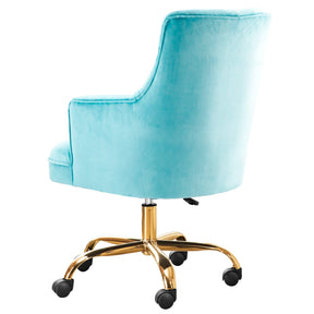 Ovios Plush Velvet Office Chair for Girl or Lady, Vanity Chair and Task Chair with Gold and Sliver Base