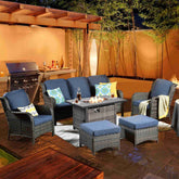 #color_Color Grey Wicker Denim Blue Cushion