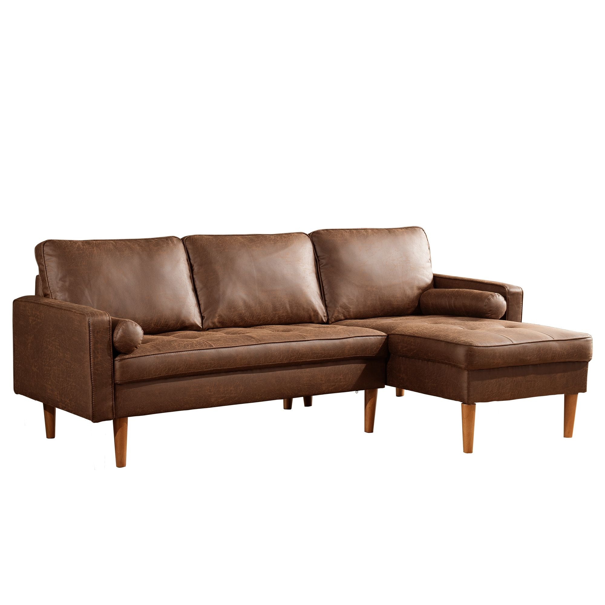 Ovios 83.07'' Mid Century Sectional Chaise Sofa, L-Shaped Couch