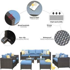 Ovios Patio Furniture Set Bigger Size 12-Piece, King Series, No Assembly Required
