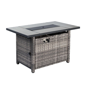 Ovios Patio 6-Piece Conversation Set with 42'' Rectangle Propane Fire Pit Table Kenard