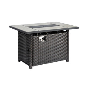 Ovios Patio 6-Piece Conversation Set with 42'' Rectangle Propane Fire Pit Table Kenard