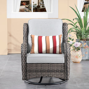 Ovios Patio Conversation Set 10-Piece with Rocking Chairs and Table Kenard